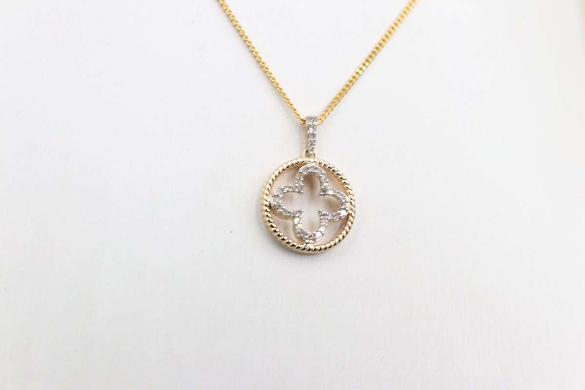 10K Gold Diamond Motif design Pendent 0.20ct