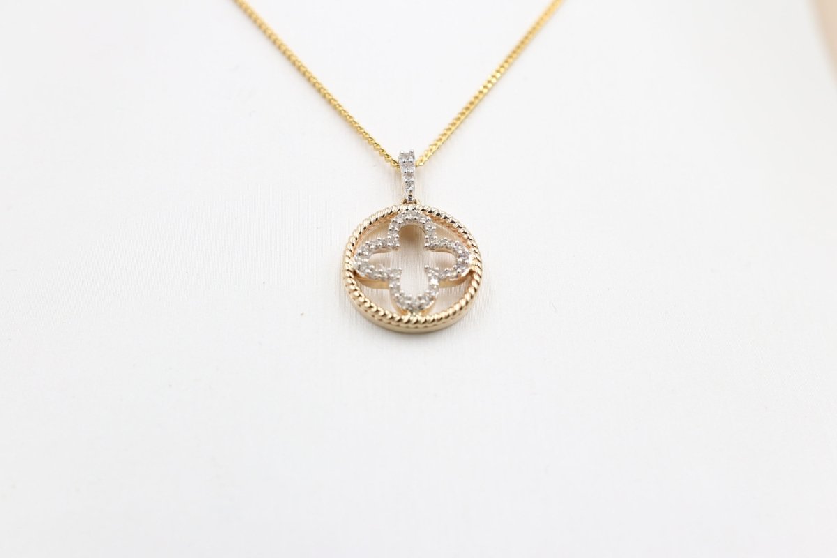 10K Gold Diamond Motif design Pendent 0.20ct