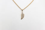 10K Gold Diamond set Leaf Pendent 0.08ct