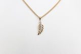 10K Gold Diamond set Leaf Pendent 0.08ct