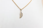 10K Gold Diamond set Leaf Pendent 0.08ct