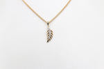 10K Gold Diamond set Leaf Pendent 0.08ct