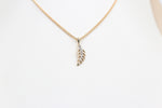 10K Gold Diamond set Leaf Pendent 0.08ct