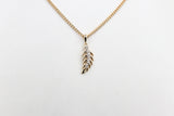 10K Gold Diamond set Leaf Pendent 0.08ct