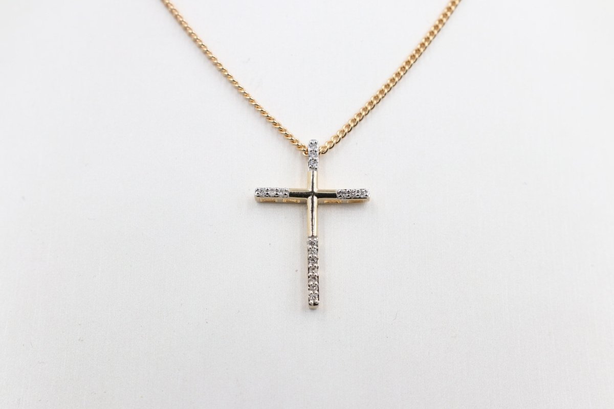 10ct Gold Cross with Diamonds