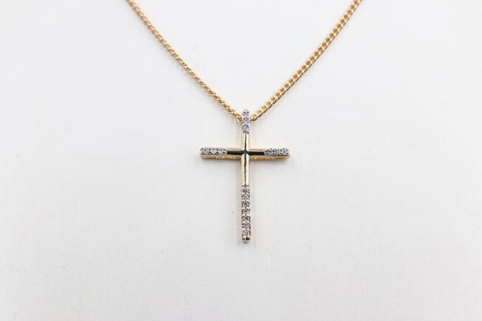 10ct Gold Cross with Diamonds