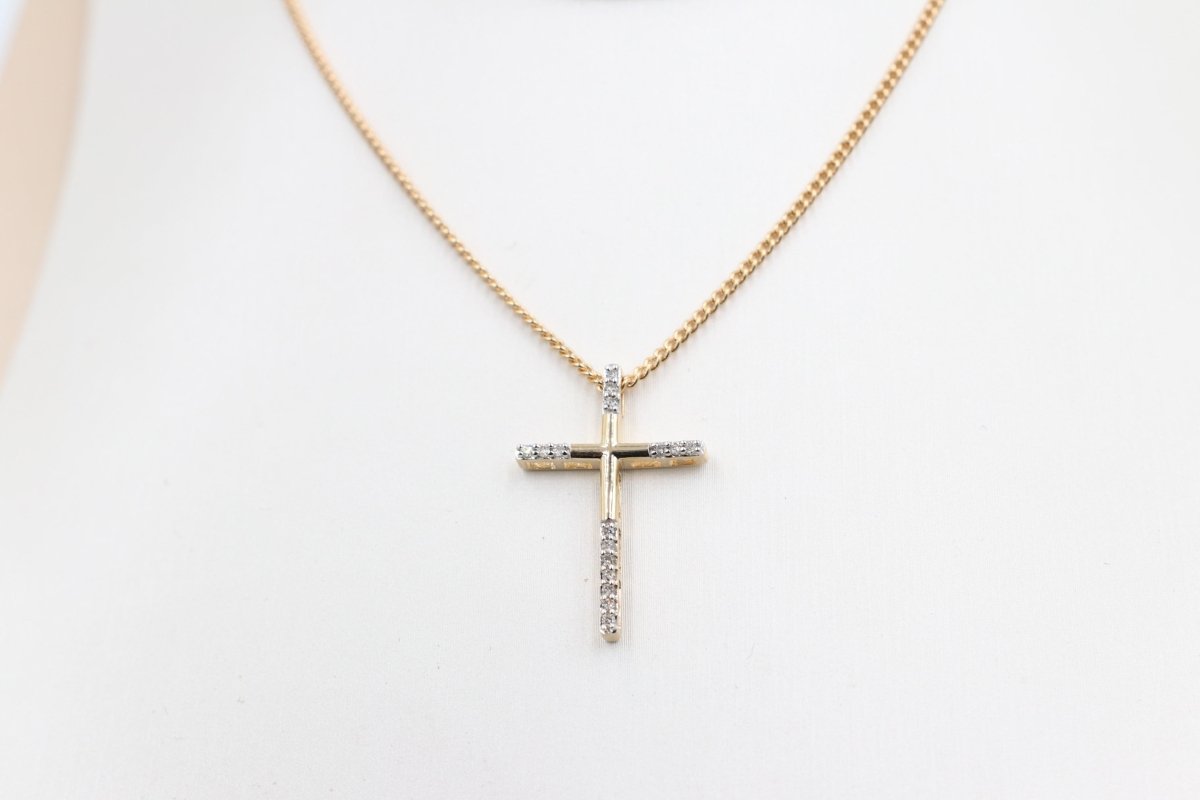 10ct Gold Cross with Diamonds