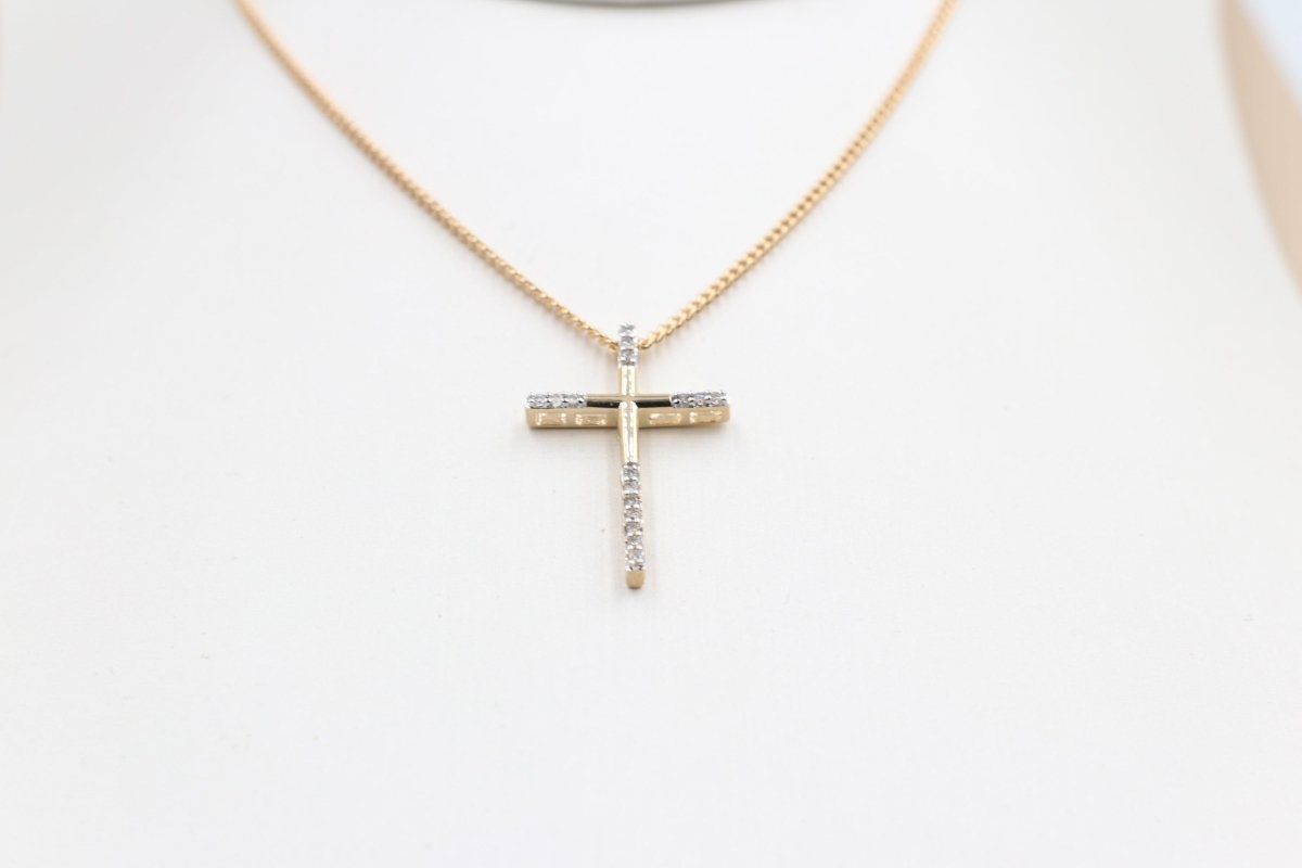 10ct Gold Cross with Diamonds