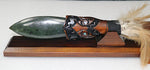 New Zealand Wood and Greenstone Taiaha with base WSSJ20T