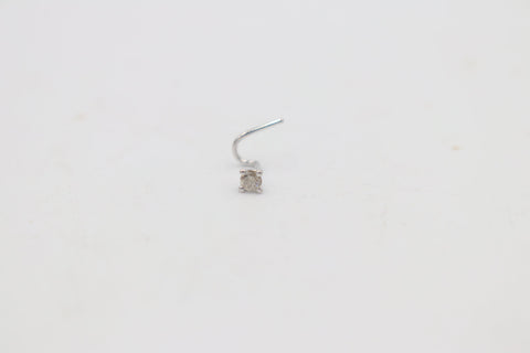 9ct White Gold Genuine Diamond Nose Stud 0.04ct