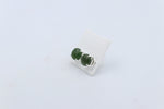 Stg Silver Greenstone Stud Earrings set in stg silver