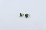 Stg Silver Greenstone Stud Earrings set in stg silver