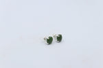 Stg Silver Greenstone Stud Earrings set in stg silver