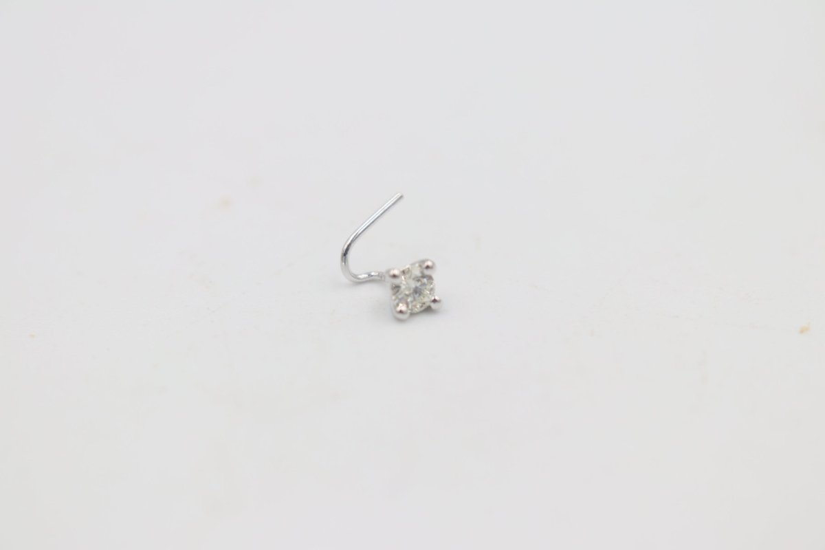 9ct White Gold Genuine Diamond Nose Stud 0.19ct