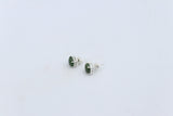 Stg Silver Greenstone Stud Earrings set in stg silver