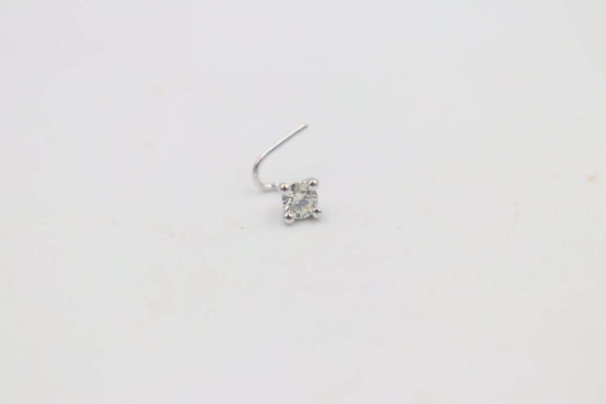 9ct White Gold Genuine Diamond Nose Stud 0.19ct