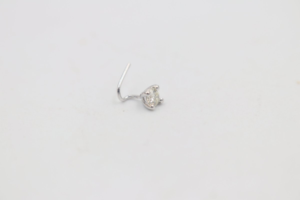 9ct White Gold Genuine Diamond Nose Stud 0.19ct