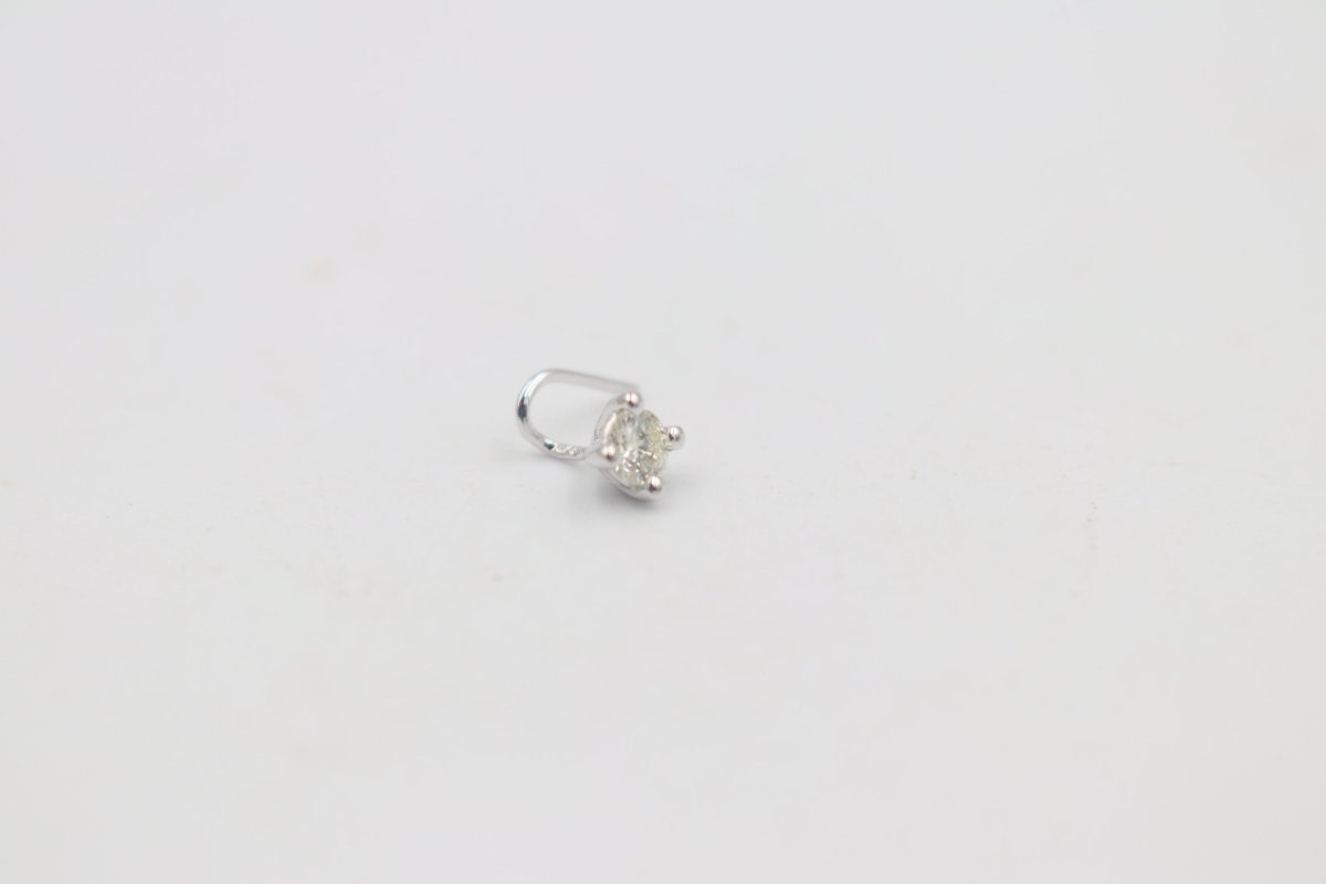9ct White Gold Genuine Diamond Nose Stud 0.19ct