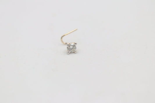 9ct Gold Genuine Diamond Nose Stud 0.11ct