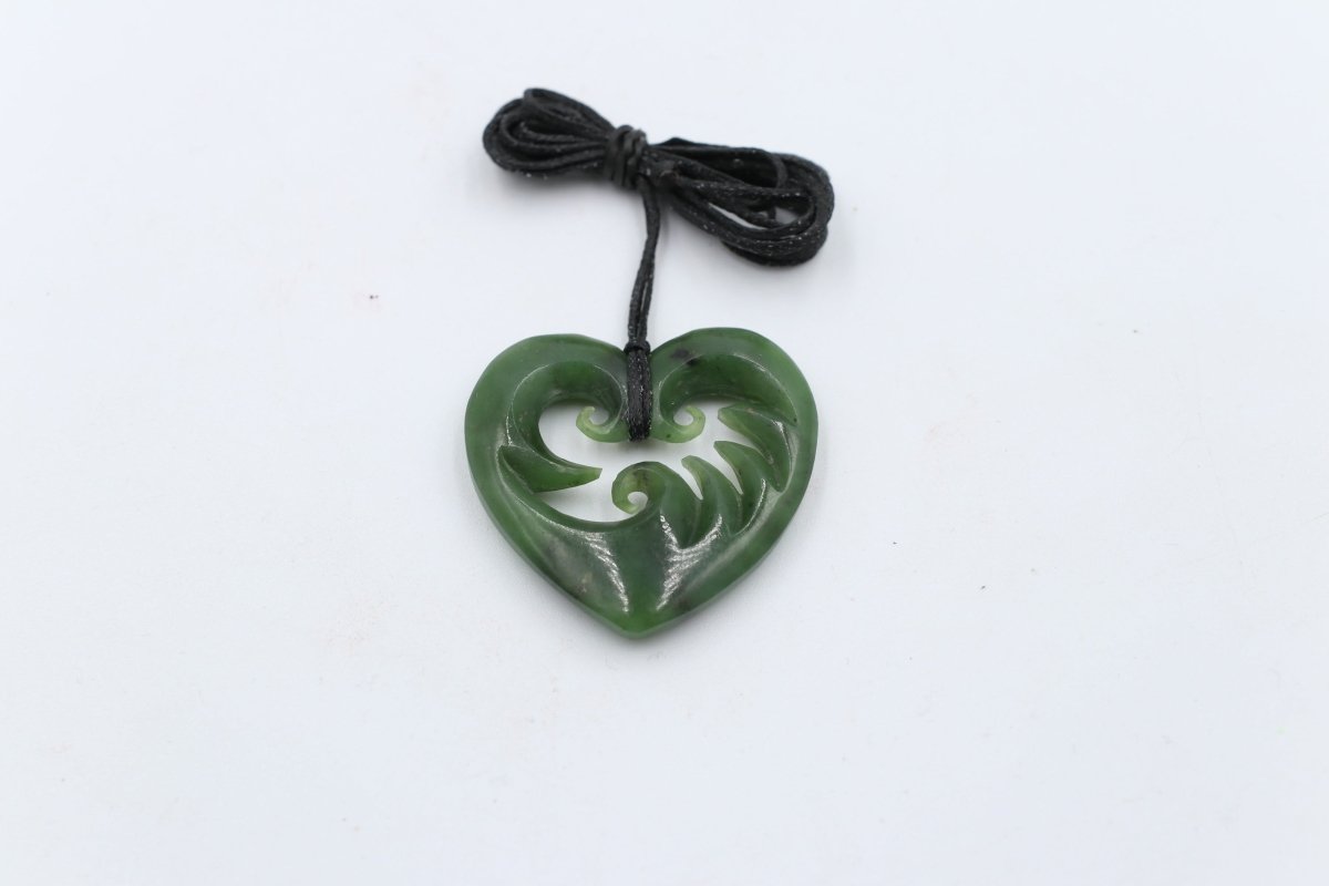 New Zealand Greenstone Heart Wave Heart