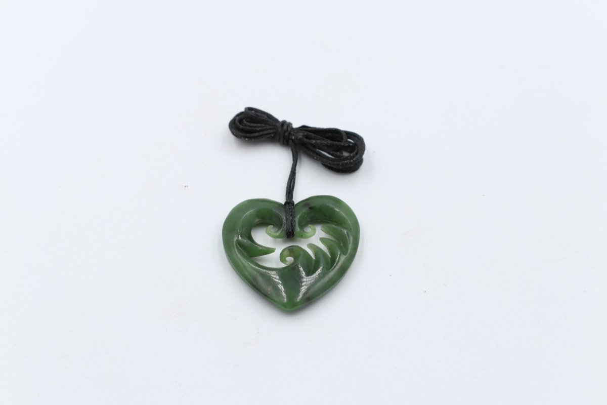 New Zealand Greenstone Heart Wave Heart