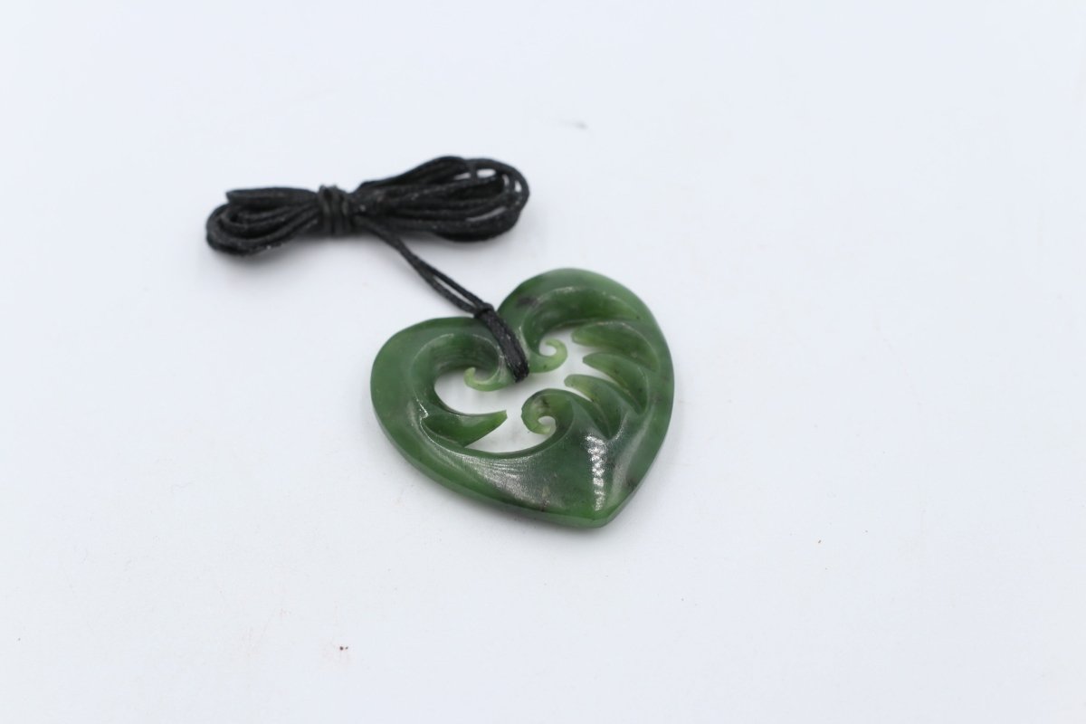 New Zealand Greenstone Heart Wave Heart