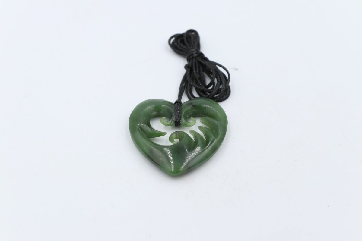 New Zealand Greenstone Heart Wave Heart