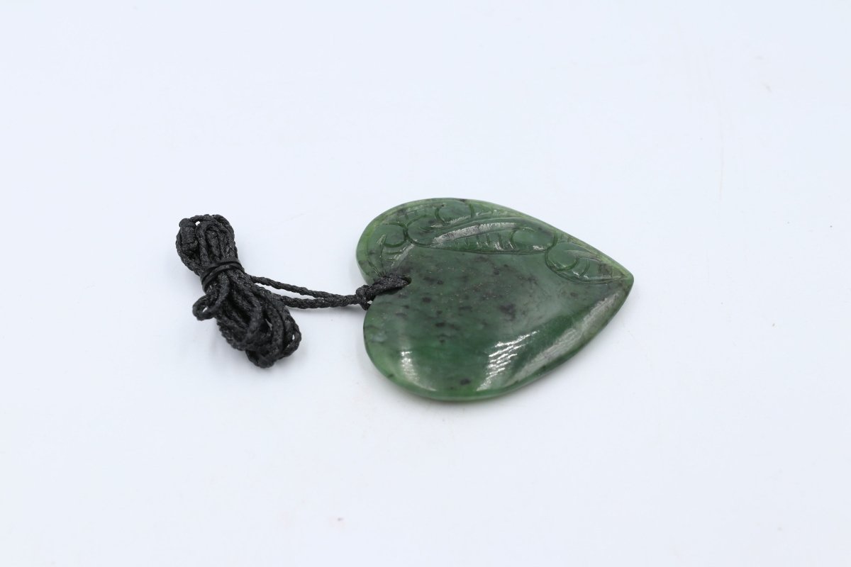 New zealand Greenstone Heart With Engraving