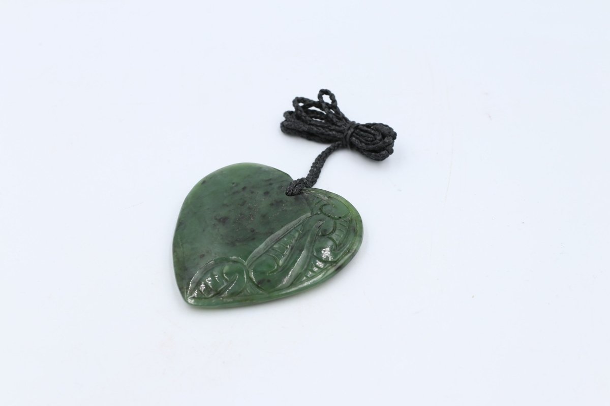 New zealand Greenstone Heart With Engraving