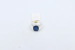 Stg Silver Mens Ring with Cushion Syn Blue Spinal