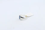Stg Silver Mens Ring with Cushion Syn Blue Spinal