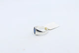 Stg Silver Mens Ring with Cushion Syn Blue Spinal