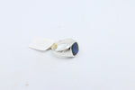 Stg Silver Mens Ring with Cushion Syn Blue Spinal