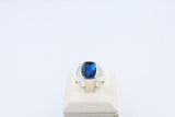 Stg Silver Mens Ring with Cushion Syn Blue Spinal