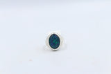 Stg Silver Mens Ring with Triplet Opal