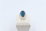 Stg Silver Mens Ring with Triplet Opal