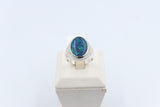 Stg Silver Mens Ring with Triplet Opal