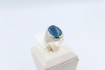 Stg Silver Mens Ring with Triplet Opal