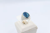 Stg Silver Mens Ring with Triplet Opal