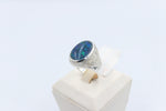 Stg Silver Mens Ring with Triplet Opal