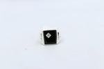 Stg Silver Mens Ring with Onyx