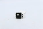 Stg Silver Mens Ring with Onyx