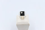 Stg Silver Mens Ring with Onyx