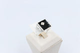 Stg Silver Mens Ring with Onyx