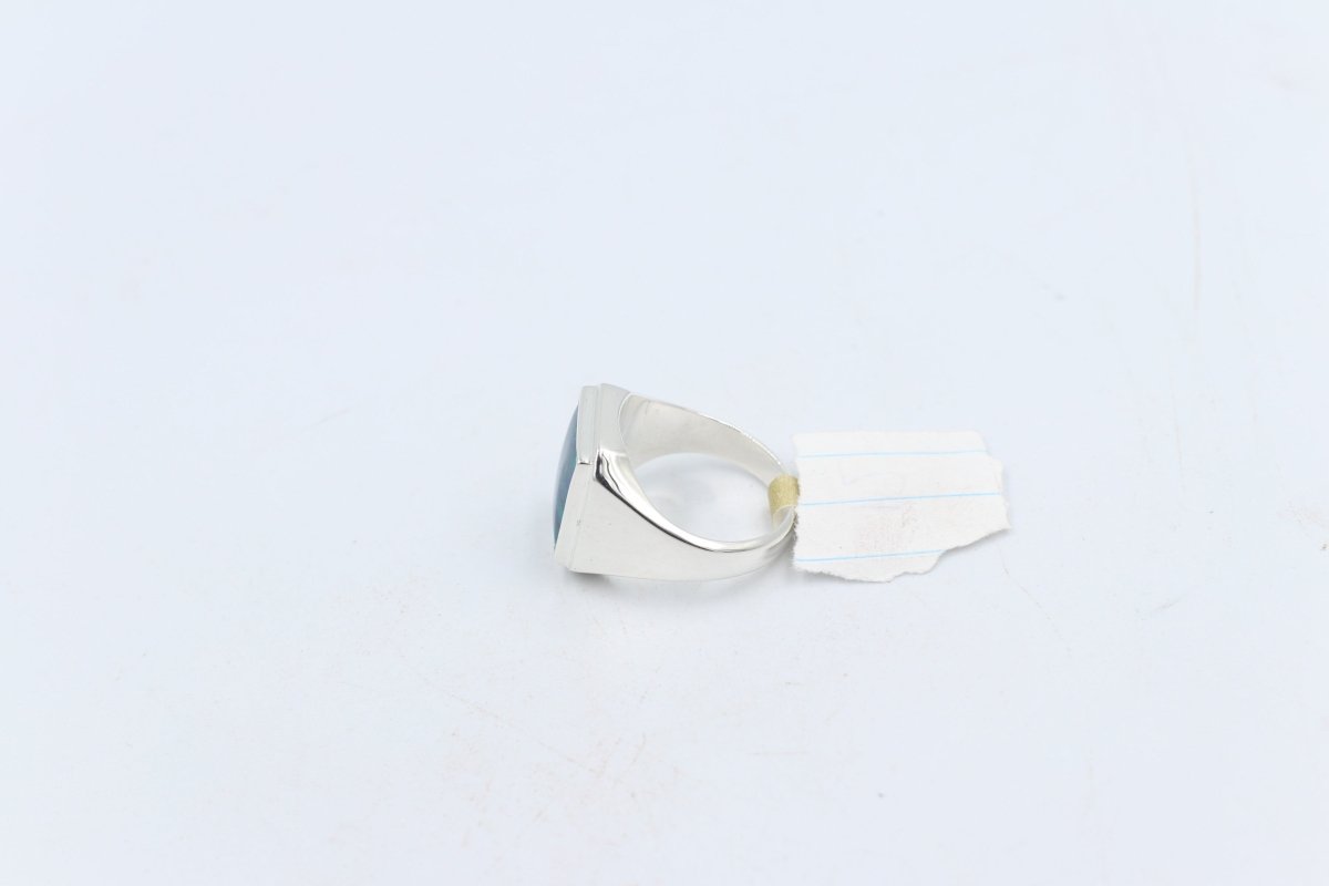 Stg SIlver Mens Opal Ring