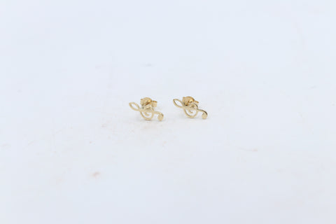 9ct Gold Treble clef Earrings