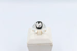 Stg Silver Mens Ring with Black Onyx  & silver Horsehead