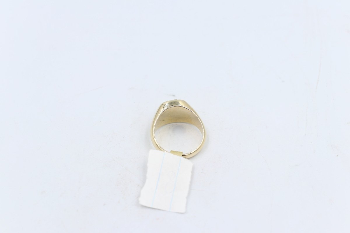 9ct Mens Ring with Black Onyx  & silver Horsehead