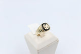 9ct Mens Ring with Black Onyx  & silver Horsehead
