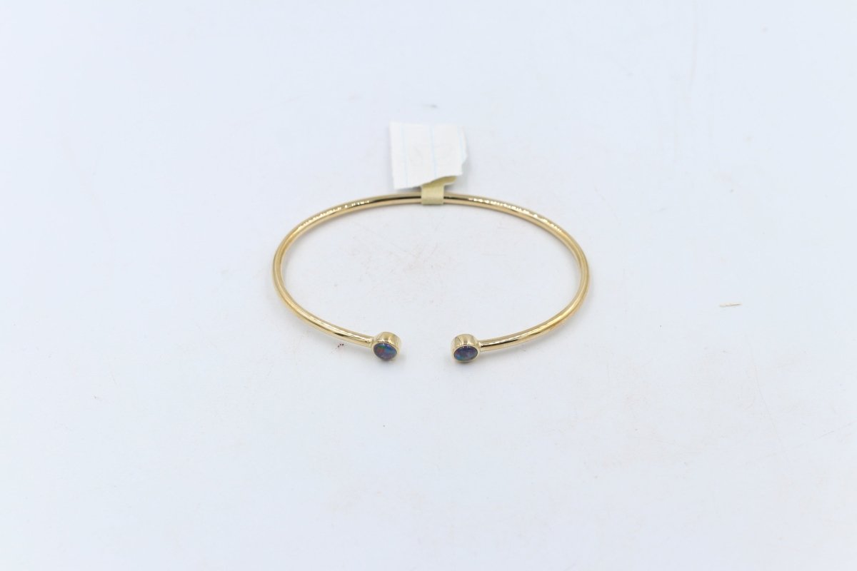 9ct Gold Cuff Flex Bangle with Opals